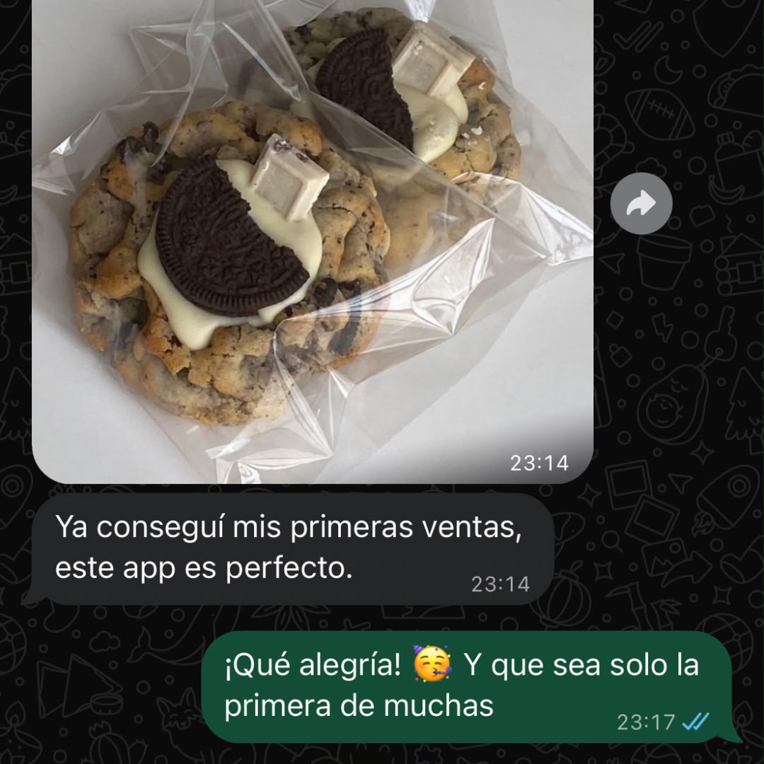 Mensaje: ya conseguí mis primeras ventas, este app es perfecto